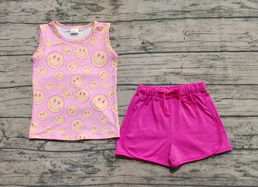 Baby Girls Clothes Pink Sleeveless Top Pockets Short Set Preorder GSSO2605 5.16