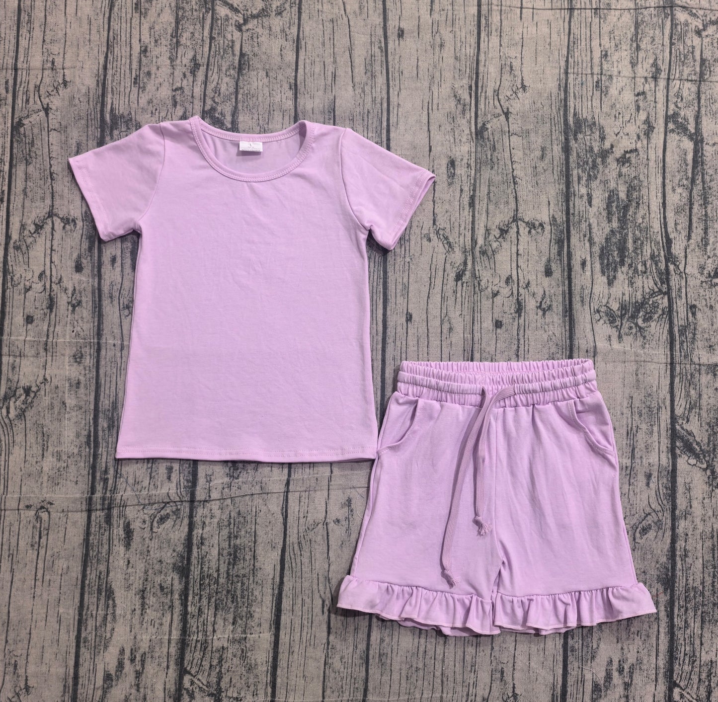 Baby Girls Clothes Short Sleeve Pink Shirt Top Ruffle Short Clothes Sets Preorder GSSO3350
