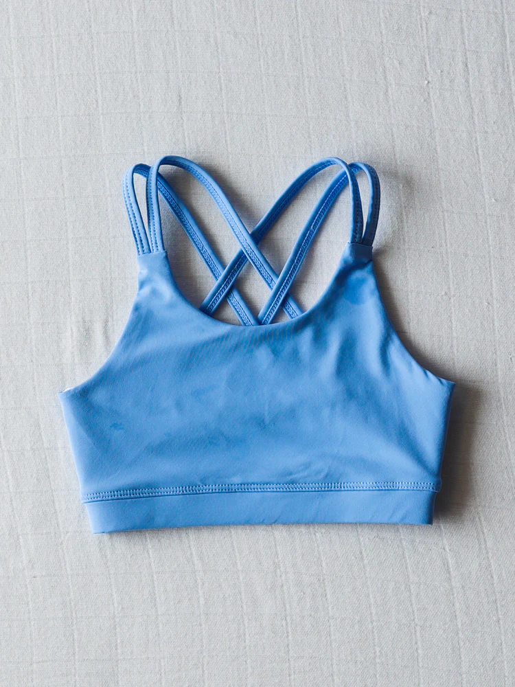 Baby Girls Active Wear Tops Blue Strap Yoga Vest Top Preorder GT1009