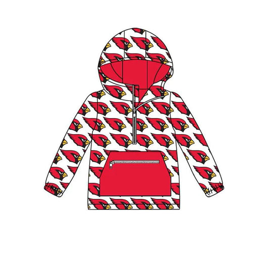 Preorder (moq 5)Baby Boys Team red bird Hooded Pullovers Tops 7.22