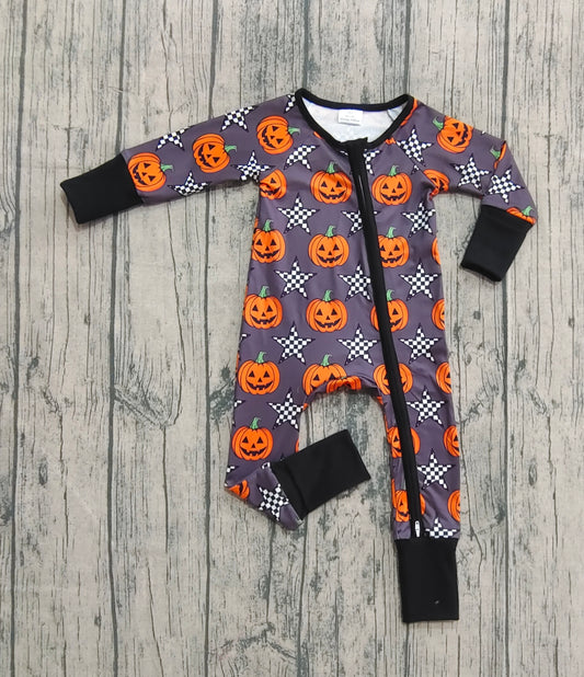 Baby Boys Rompers Halloween Stars Pumpkins Zipper Footie Rompers Preorder LR2464 8.2