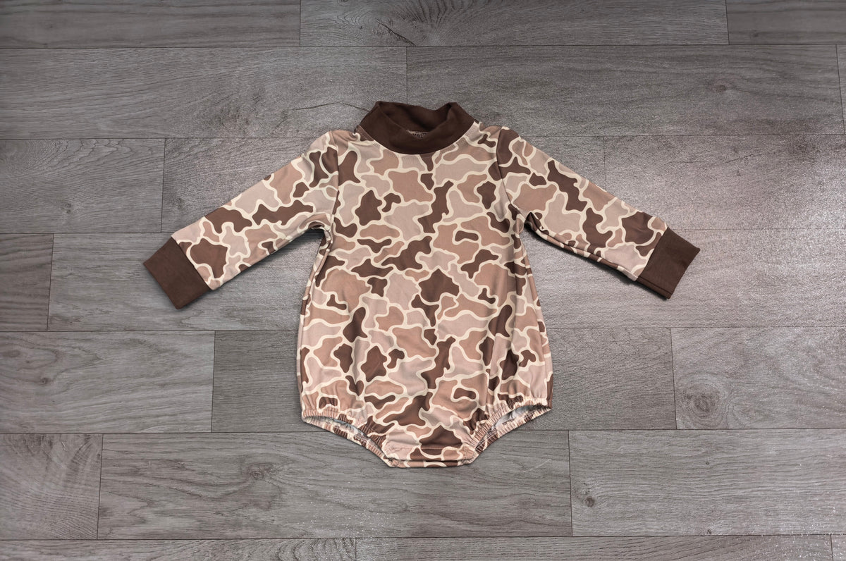 Preorder Baby Boys Rompers Long Sleeve Khaki Camo Rompers LR3263