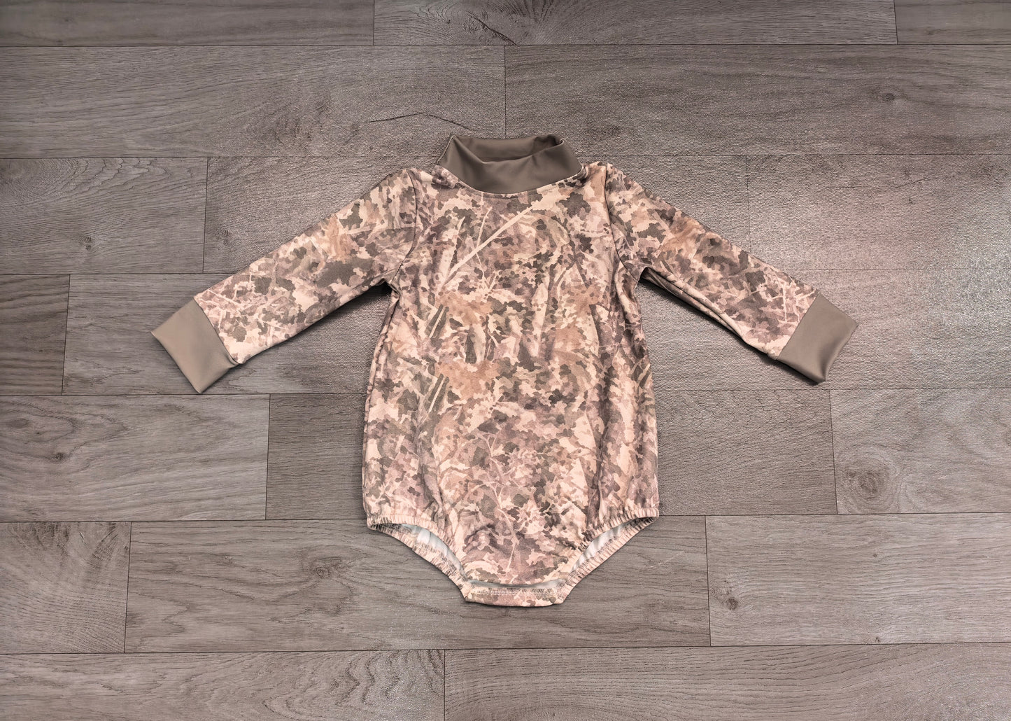 Preorder Baby Boys Rompers Long Sleeve Southern Khaki Leaves Camo Rompers LR3308