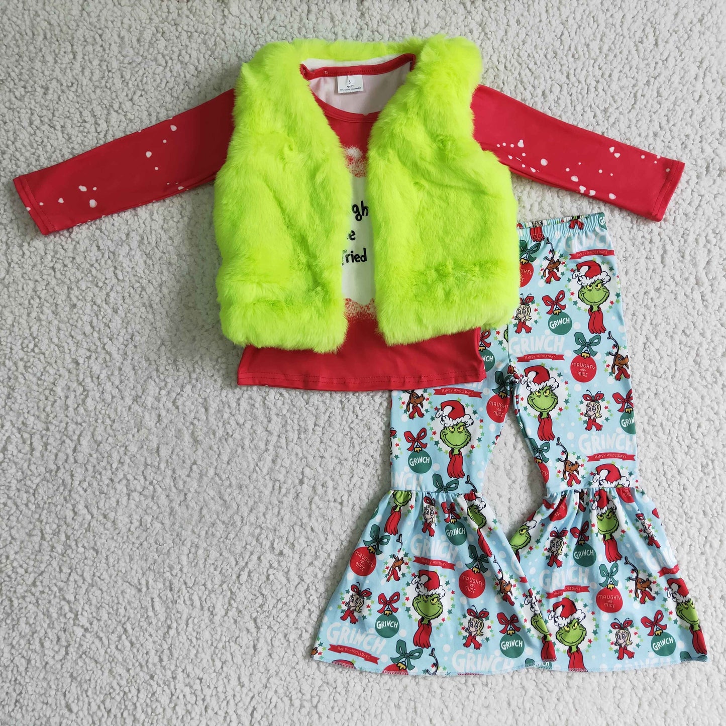 Boutique Christmas Girls Clothing with Vest 3pcs Outfits GLP0370