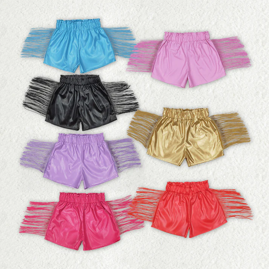Baby Girls Tassels Shorts Fashion Sibling Sister Girls Pleather Shorts SS0242
