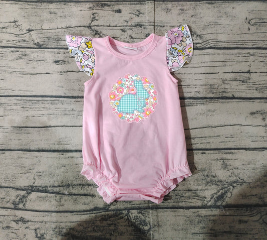 Baby Infant Girls Rompers Easter Bunny Pink Floral Rompers preorder SR2054