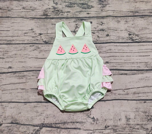 Baby Infant Girls Rompers Summer Wateremelon Green Ruffles Rompers preorder SR2764 3.17