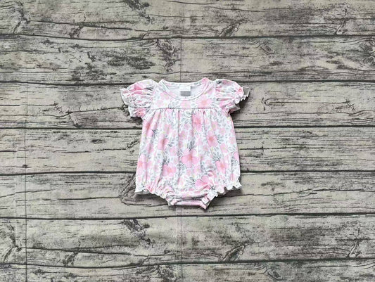Baby Infant Girls Rompers Pink Flowers Leaves Rompers preorder SR2782