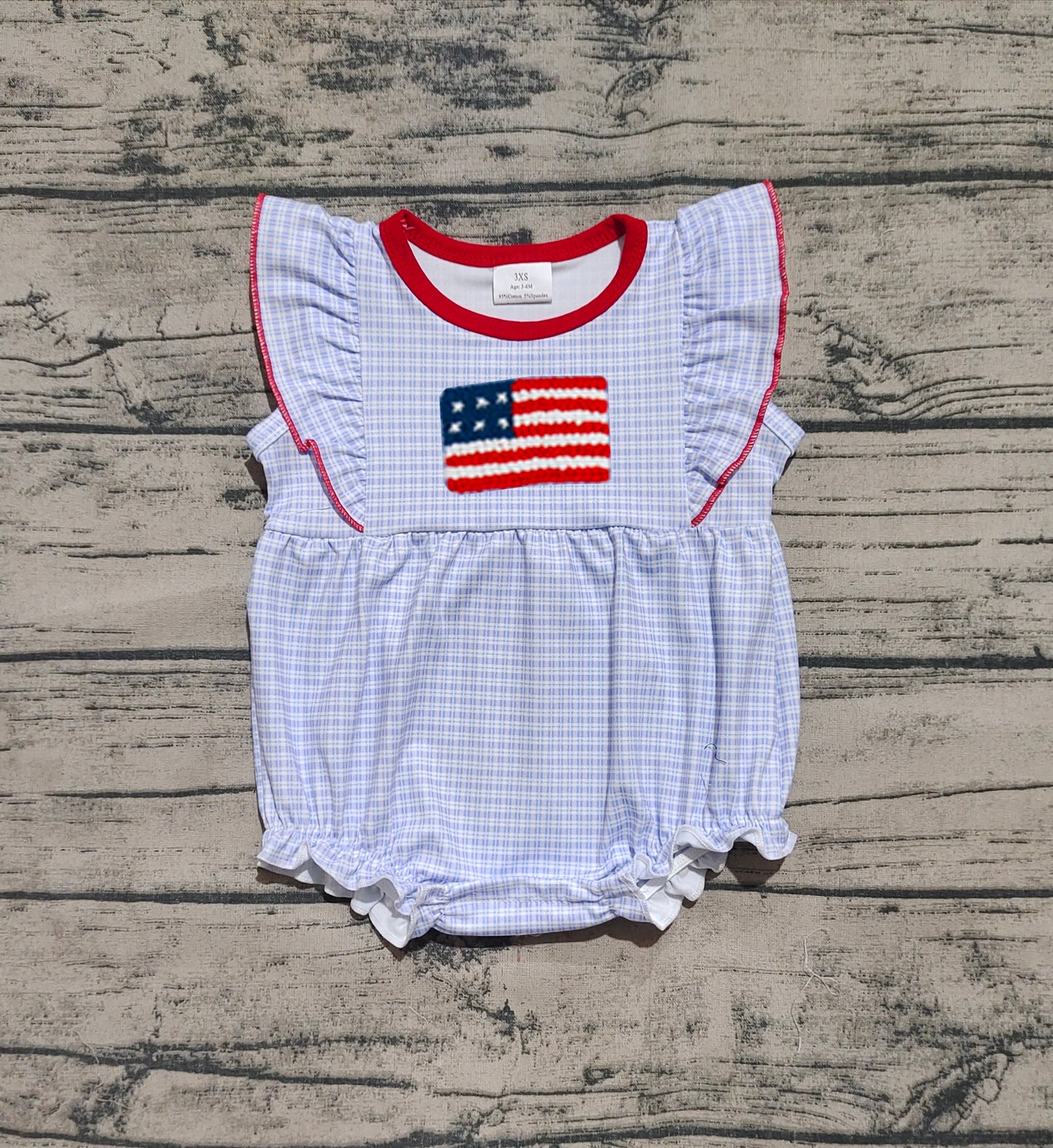 Baby Infant Girls Rompers Blue Checkered Flag Rompers preorder SR2817 3.17