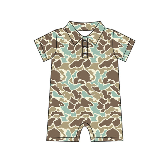 Baby Infant Boys Rompers Short Sleeves Camo Button Rompers Preorder SR2978 3.14