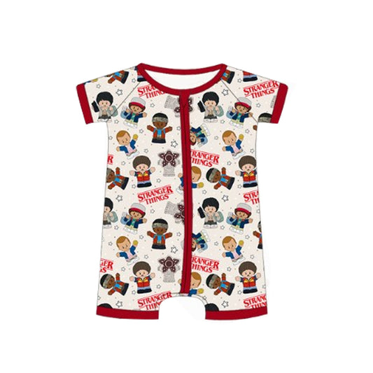 Baby Infant Boys Rompers Red Short Sleeves Stranger Things Zipper Rompers Preorder SR2990 3.15