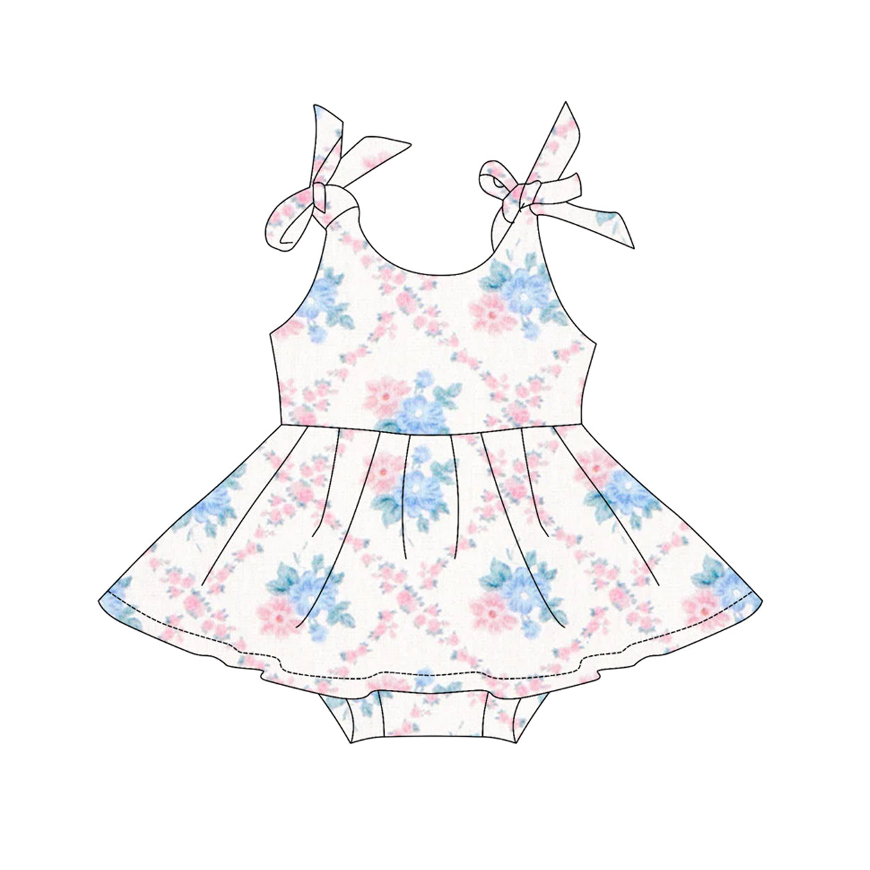Baby Girls Rompers Strap Pink Floral Plaid Skort Ruffle Rompers Preorder SR3047 3.27
