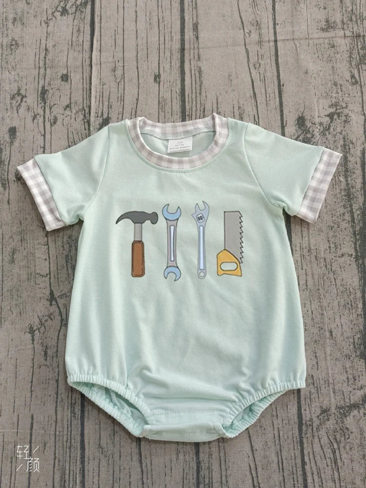 Embroidery Tools Baby Boys Short Sleeve Rompers Preorder 1.14