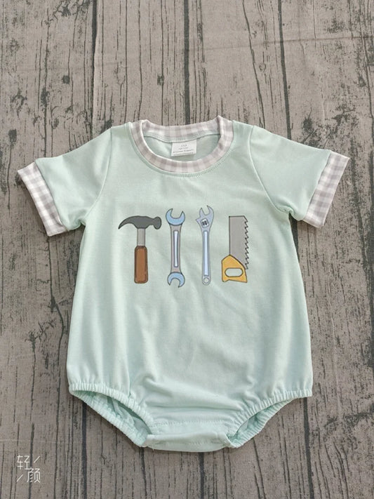 Embroidery Tools Baby Boys Short Sleeve Rompers Preorder 1.14