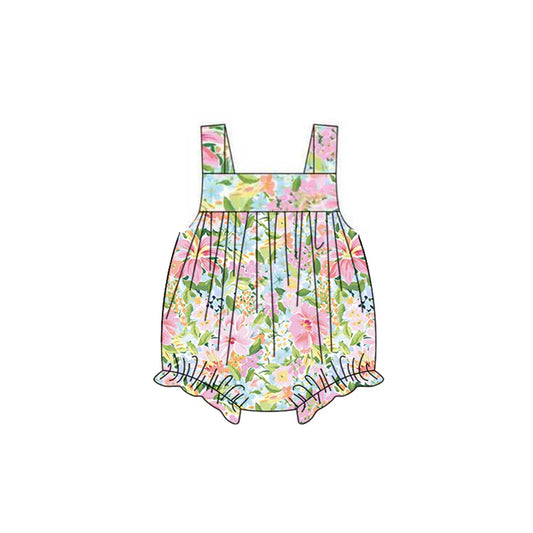 Baby Girls Strap Floral Ruffle Rompers Preorder 11.20