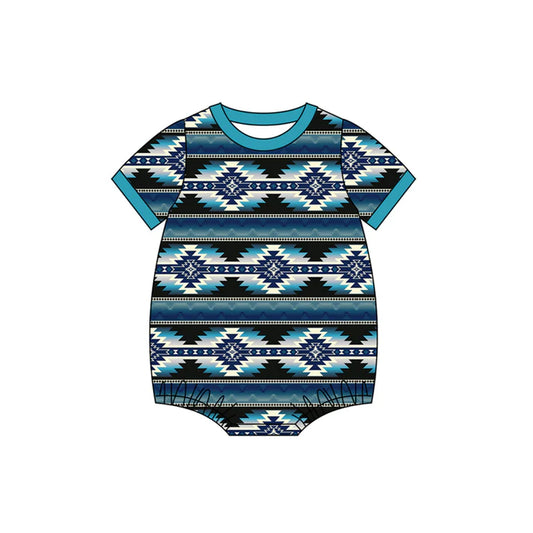 Baby Boys Short Sleeve Western Aztec Rompers Preorder 11.29