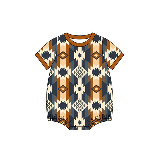Baby Boys Short Sleeve Western Aztec Rompers Preorder 11.29