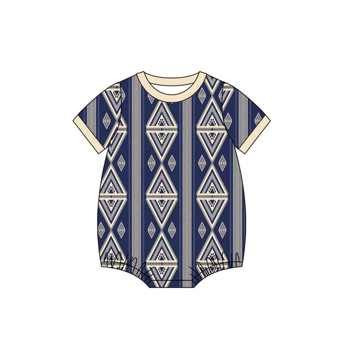 Baby Boys Short Sleeve Western Aztec Rompers Preorder 11.29