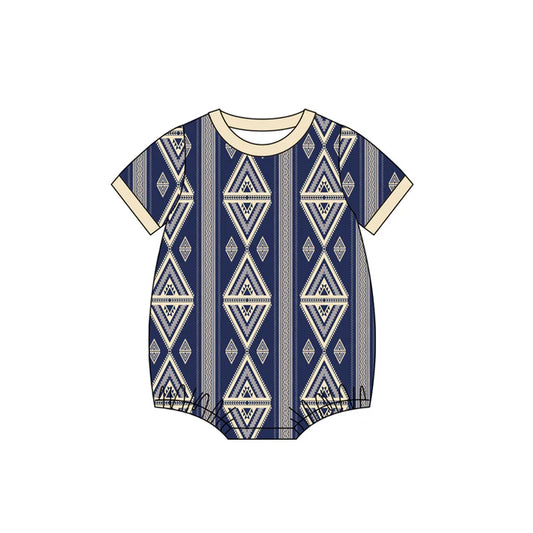 Baby Boys Short Sleeve Western Aztec Rompers Preorder 11.29