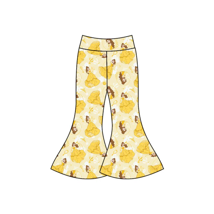 Preorder(moq 5) Baby Girls Cartoon Princesses Bell Bottom Pants Bottom 12.26