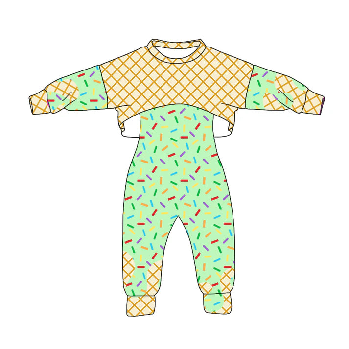 Preorder (moq 5)Baby Girls Long Sleeves Drip Shirt Top Jumpsuit 2 Piece Team Clothes Sets 8.5