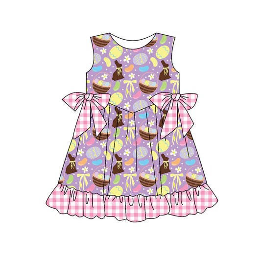 Preorder (moq 5)Baby Girls Rabbit Flower Eggs Easter Ruffle Knee Length Dresses 12.30