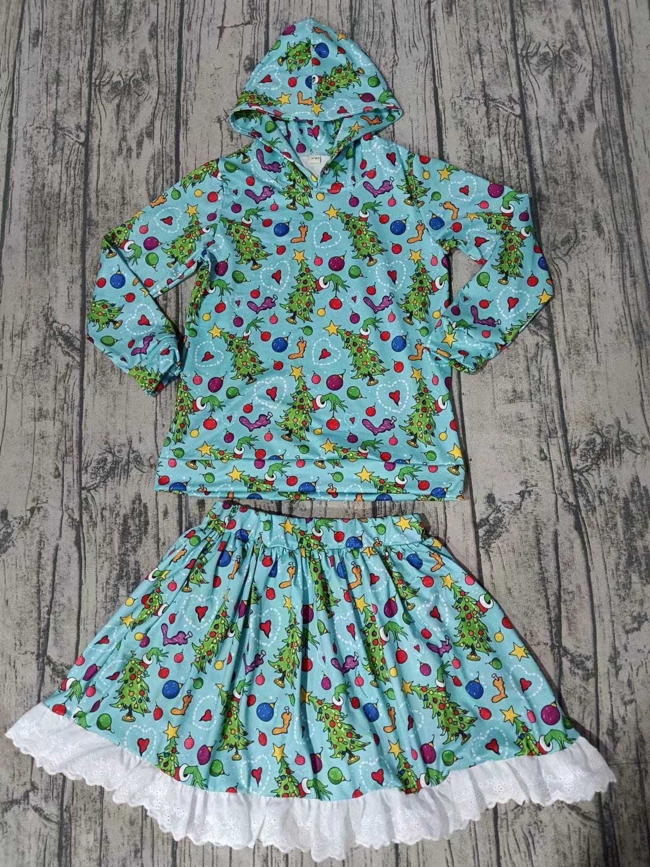 New Fashion Baby Girls Clothes Boutique Hoodies Top Skirt Sets preorder MOQ 5