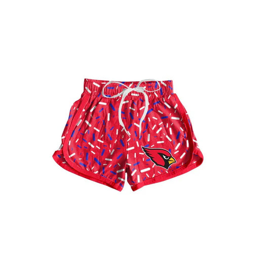 Preorder(moq 5) Baby Girls Red Bird Sprinkles Team Sports Shorts 7.19