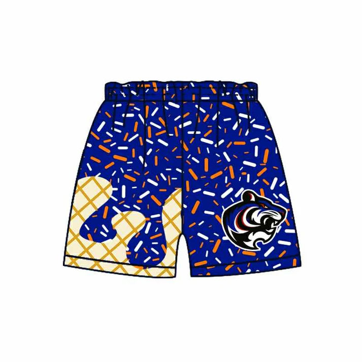 Preorder (moq 5)Baby Boys Drip Blue Leopard Sprinkles Team Shorts Bottoms 6.26