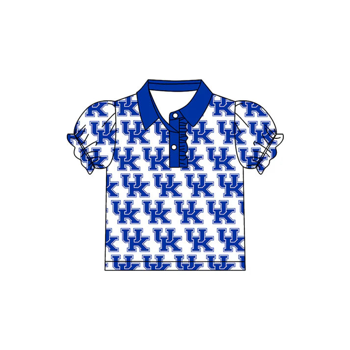 Preorder(moq 5)Baby Girls UK Team Short Sleeve Tee Pullovers Polo Shirts Tops 7.22