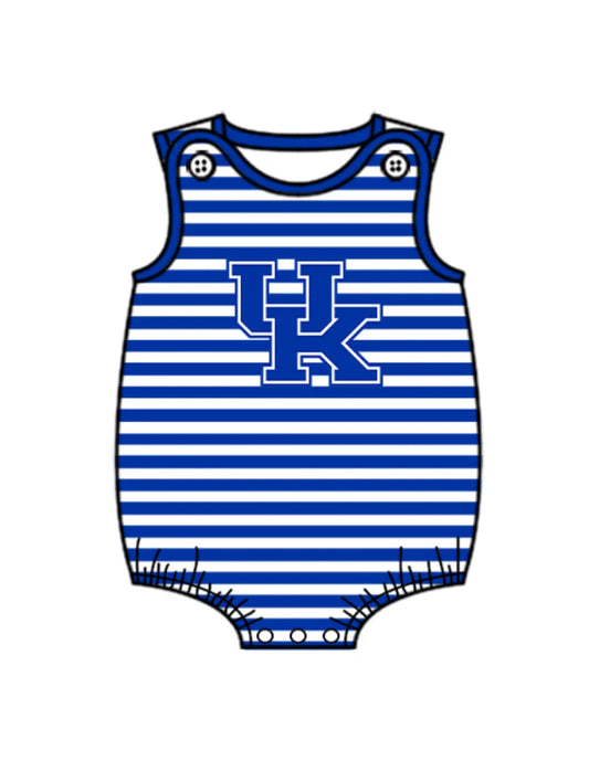 Preorder (moq 5)Baby Boys Blue Stripe UK Team Rompers 12.24