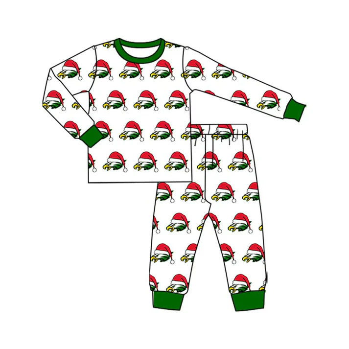 Preorder(moq 5) Baby Kids Eagle Team Christmas Top Pants Lounge Wear Pajamas Sets 8.12