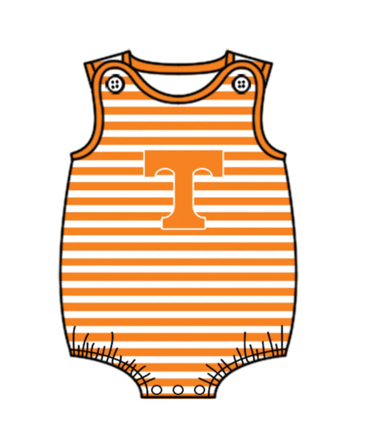 Preorder (moq 5)Baby Boys Orange Stripe T Team Rompers 12.24
