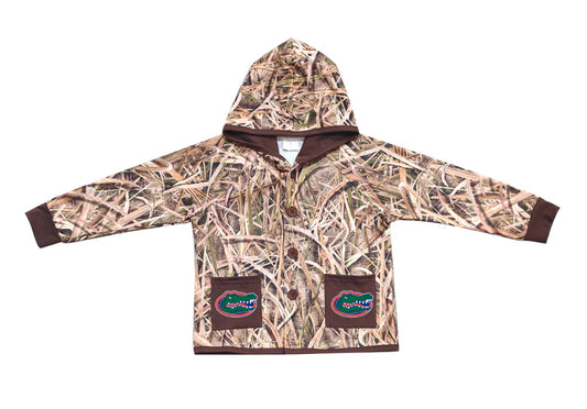 Preorder (moq 5)Baby Boys Khaki Leaves Camo Crocodiles Pockets Team Button Hoodie Jackets Top 11.22