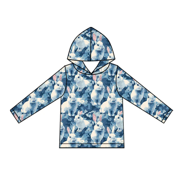 Preorder (moq 5)Baby Boys Southern Camo Rabbits Easter Hoodies Top 1.5