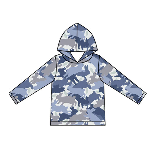 Preorder (moq 5)Baby Boys Southern Rabbits Camo Easter Hoodies Top 1.5