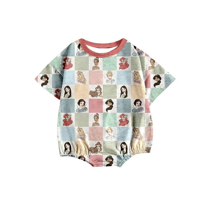 preorder(moq 5) Baby Girls Colorful Princess Short Sleeve Rompers 12.26