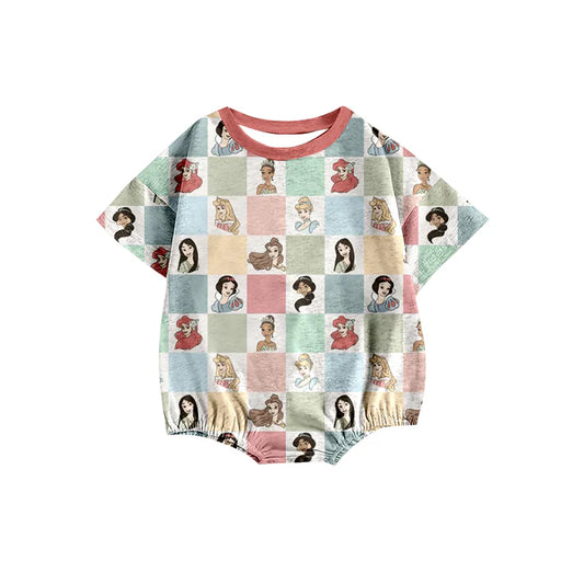 preorder(moq 5) Baby Girls Colorful Princess Short Sleeve Rompers 12.26