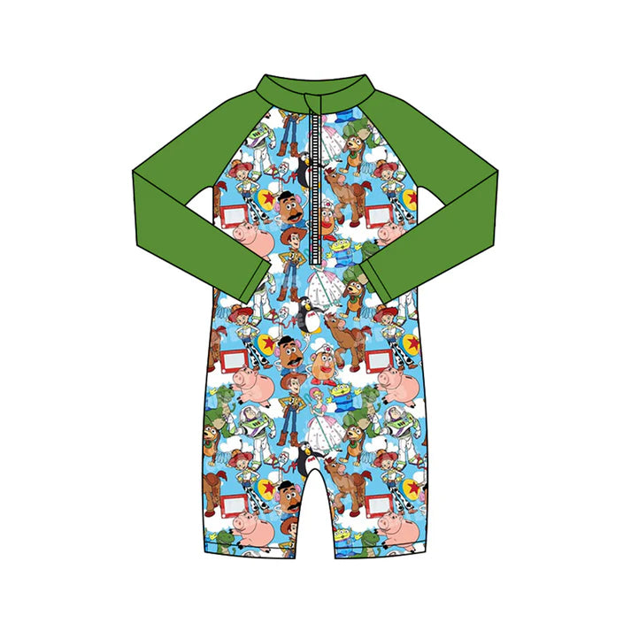 Preorder (moq 5)Baby Boys Long Sleeve Cartoon Donkey Zipper Pants Swimsuits 1.10
