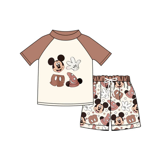 Preorder (moq 5)Baby Boys Cartoon Mouses Top Stars Shorts Swimsuits Swimming Clothes Sets 1.10