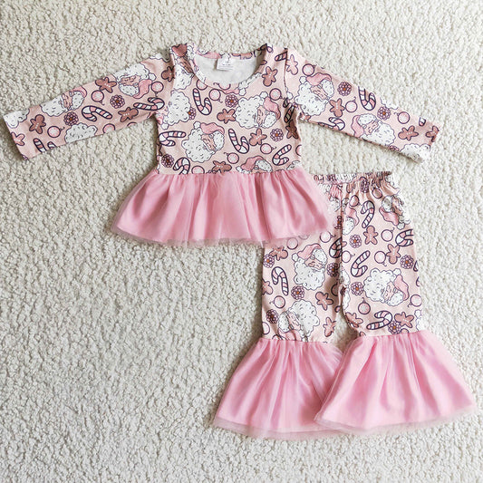 New Fashion Girls Clothing Pink Christmas Boutique Outfits GLP0297