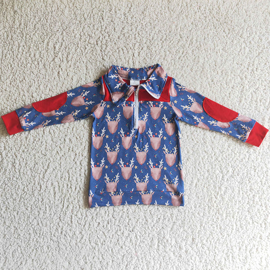 Cute Baby Boys Clothes Top Deer Print Boutique Kids T-shirt BT0071