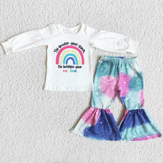Wholesale Baby Girl Clothes Long Sleeve Top Bell Pants Set 6 A5-15