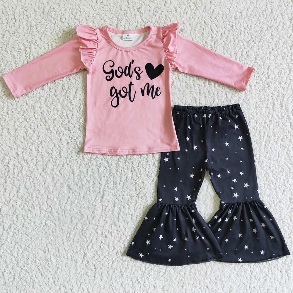 Cute Fall Winter Girls Clothes Bell Pants Set GLP0207