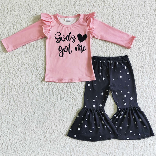 Cute Fall Winter Girls Clothes Bell Pants Set GLP0207