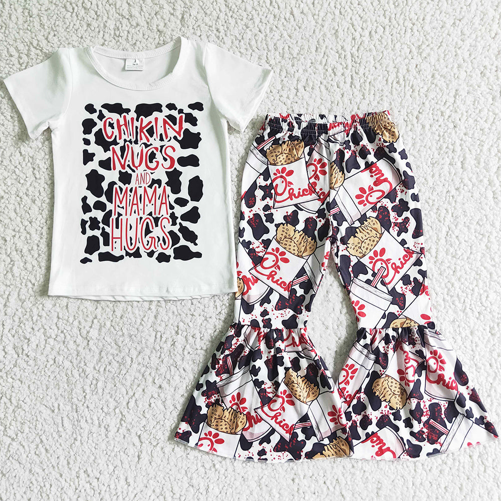 Baby Girl Clothes Short Sleeve Bell Pants Set Boutique Kids Clothes Girls Outfits GSPO0074