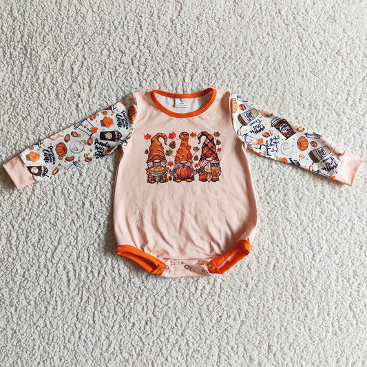 Thanksgiving Baby Girl Clothes Romper Pumpkin Print Infant Baby Rompers LR0155
