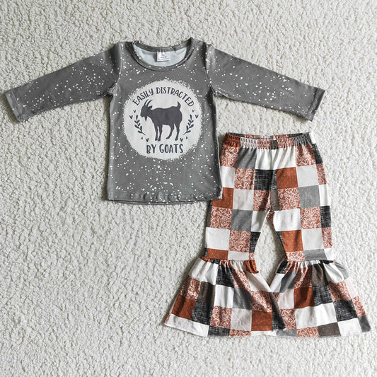 Fall Toddler Girls Clothing Long Sleeve Top Bell Bottom Outfits 6 A28-4 11.13