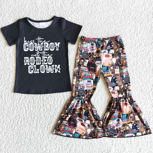 Western Style Kids Clothes Girls Bell Pants Sets Boutique Baby Girl Clothes Toddler Outfits E6-16 3.19