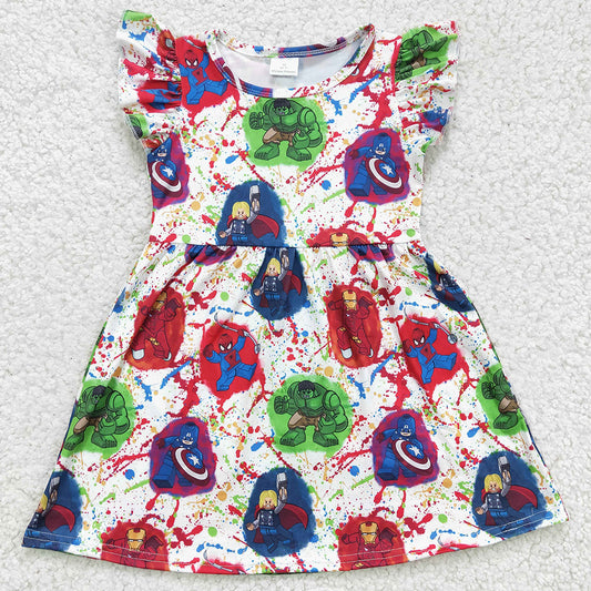 RTS Baby Girl Dress Short Sleeve Boutique Girls Dresses GSD0172
